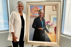 Portrait of Dr. Sarah England Unveiled